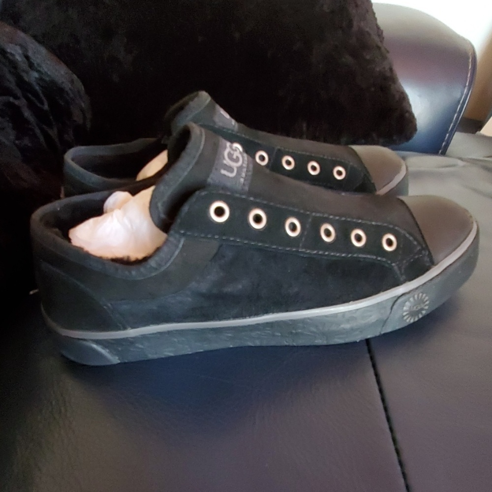 Black suede Ugg sneakers